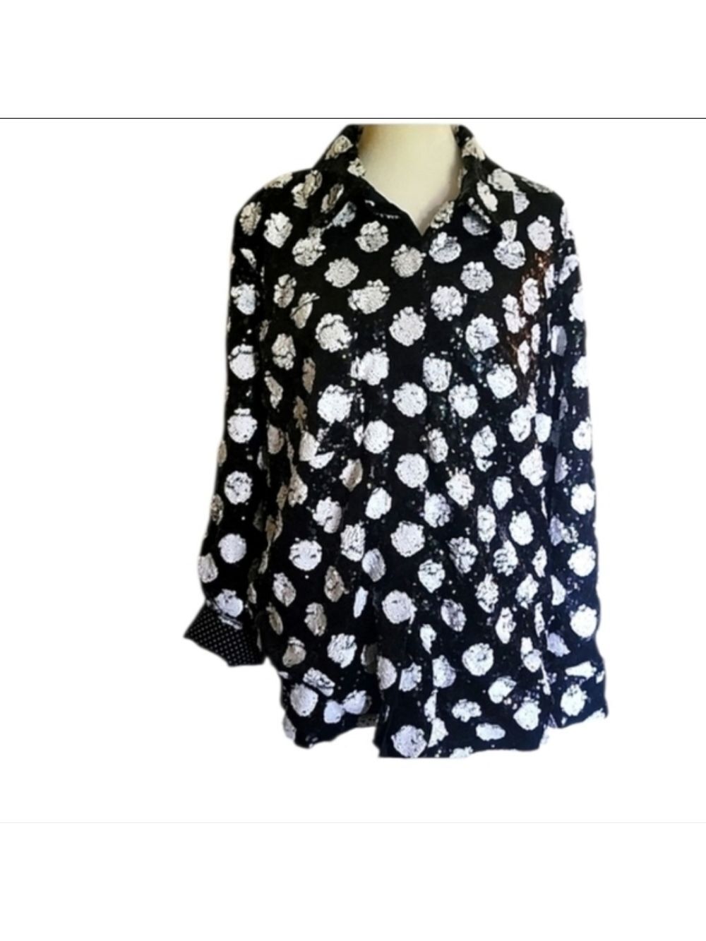Anthropologie Maeve Polka Dot Button-Down Shacket - Picture 6 of 6